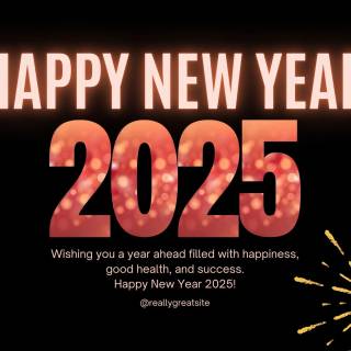 Happy New Year 2025 dark wallpaper
