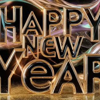 Happy New Year 2025 dark wallpaper