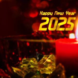 Happy New Year 2025 dark wallpaper