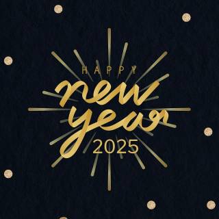 Happy New Year 2025 dark wallpaper