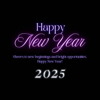 Happy New Year 2025 dark wallpaper