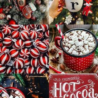 Red Christmas collage wallpaper