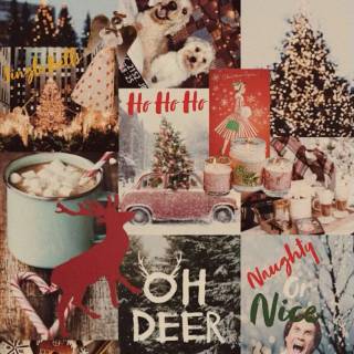 Red Christmas collage wallpaper