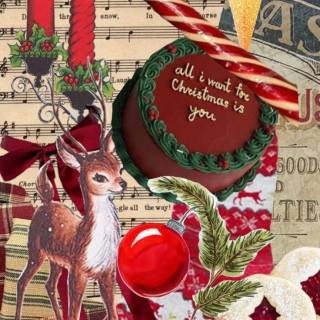 Red Christmas collage wallpaper