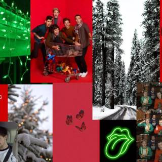Red Christmas collage wallpaper