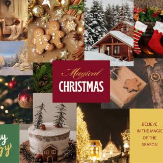 Red Christmas collage wallpaper