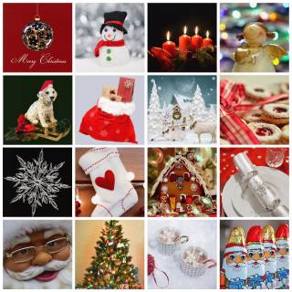 Red Christmas collage wallpaper