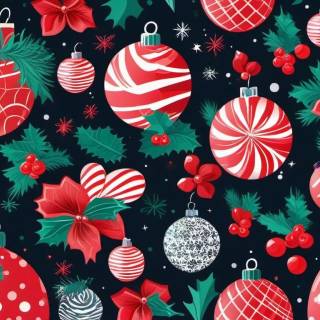 Red Christmas collage wallpaper