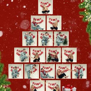 Red Christmas collage wallpaper