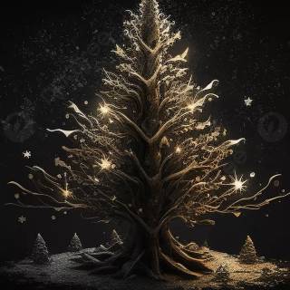 Dark Christmas tree wallpaper