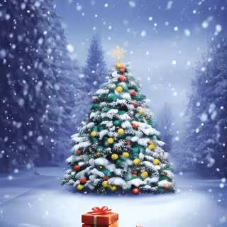 Dark Christmas tree wallpaper