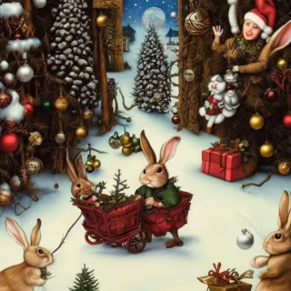 Rabbit Christmas wallpaper