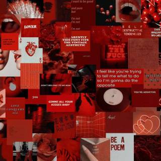 Preppy red collage wallpaper