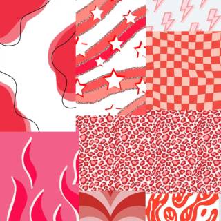 Preppy red collage wallpaper