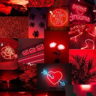 Preppy red collage wallpaper