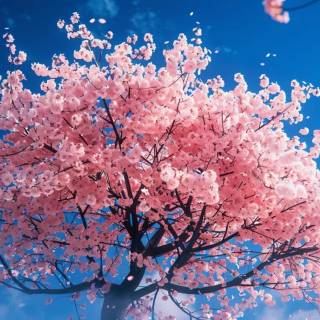 Pink flower tree wallpaper