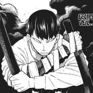 Fire Force black and white wallpaper