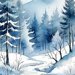 Snow painting wallpaper