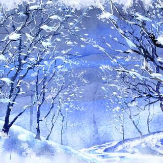 Snow painting wallpaper