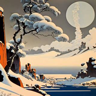 Snow painting wallpaper