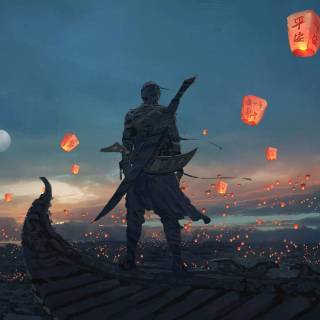 Paper lantern wallpaper