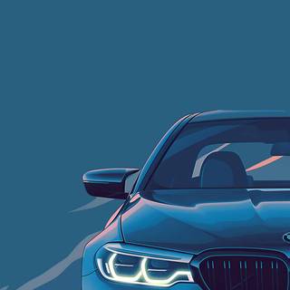 Red and blue car wallpaper