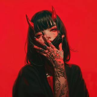 Anime girl red 4k wallpaper