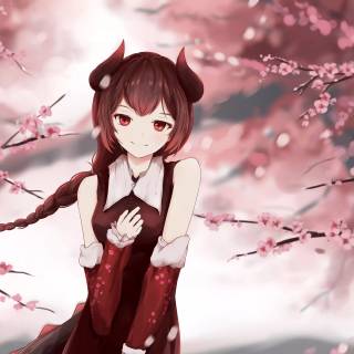 Anime girl red 4k wallpaper