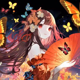 Anime girl red 4k wallpaper