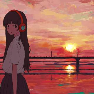 Anime girl red 4k wallpaper