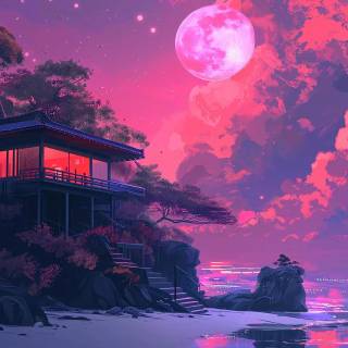 Pink neon desktop wallpaper