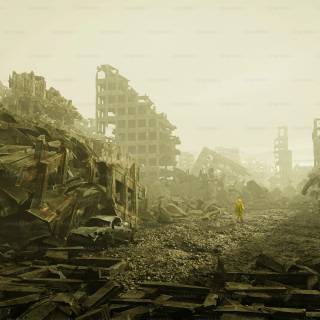 Abandoned city 4k wallpaper