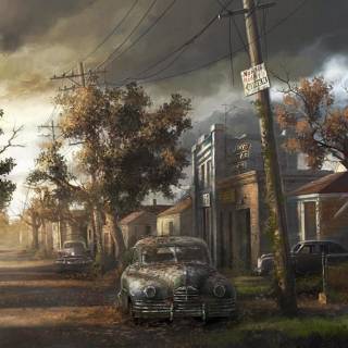 Abandoned city 4k wallpaper