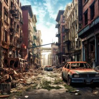 Abandoned city 4k wallpaper