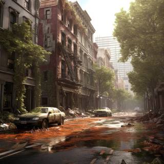 Abandoned city 4k wallpaper