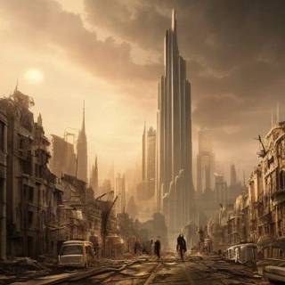 Abandoned city 4k wallpaper