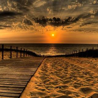 Sunset beach phone wallpaper