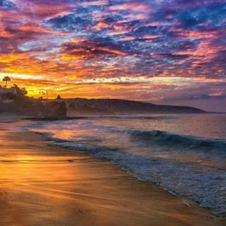 Sunset beach phone wallpaper