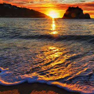 Sunset beach phone wallpaper