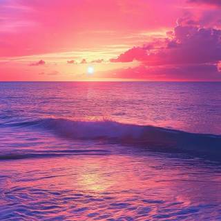 Sunset beach phone wallpaper