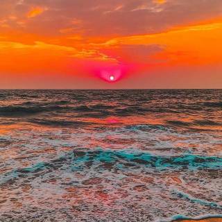 Sunset beach phone wallpaper