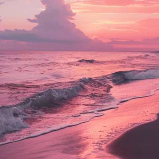 Sunset beach phone wallpaper