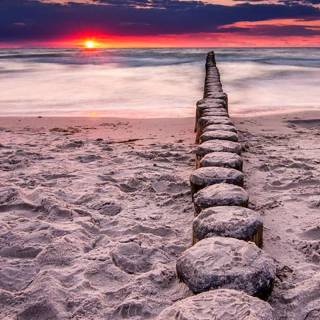 Sunset beach phone wallpaper