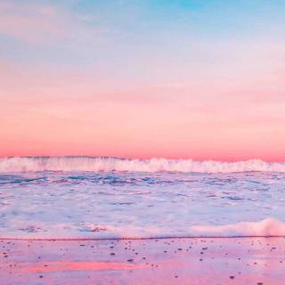 Sunset beach phone wallpaper