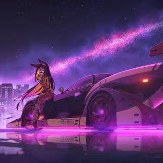 Car and anime wallpaper