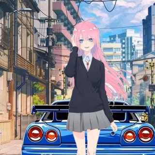 Car and anime wallpaper