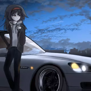Car and anime wallpaper