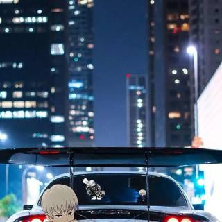 Car and anime wallpaper