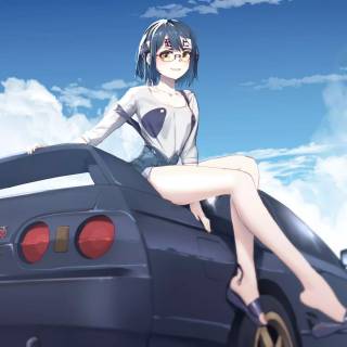 Car and anime wallpaper
