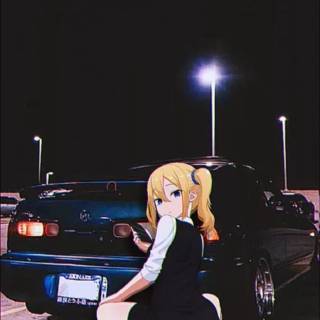 Car and anime wallpaper